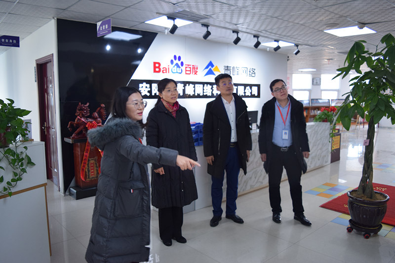 中共河南省委網(wǎng)信辦社評處處長李麗同志，中共安陽市委網(wǎng)信辦副主任、市互聯(lián)網(wǎng)行業(yè)黨委書記王曉萌同志蒞臨安陽青峰網(wǎng)絡(luò)參觀指導！